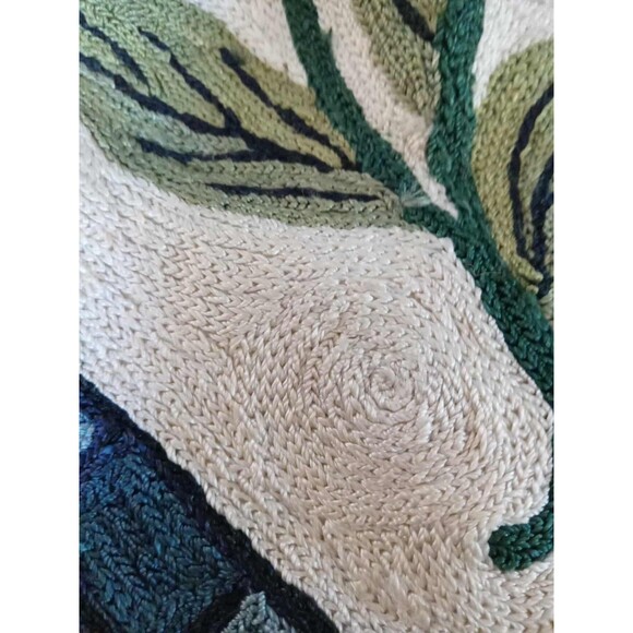 VTG Hand-Stitched Afghanistan Authentic Pillow Cover – Blue Floral - Picture 2 of 7